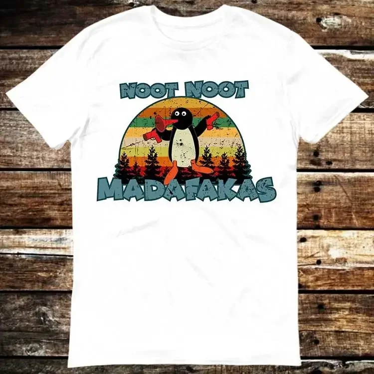 Pingu Noot Noot Madafakas Penguin T Shirt Meme Gift Shirt Funny Tee Vintage Style Aesthetic Unisex Gamer Cult Movie Music 6046