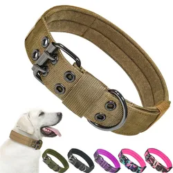 Tactical Dog Collar Military Adjustable Duarable Nylon German Shepard for Medium Large Walking Training Pet Cat Dog Accessories