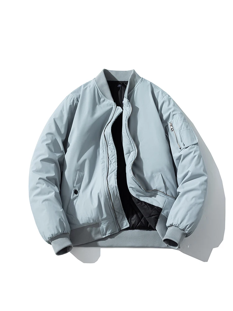 

Thiened Cotton Baseball Jaet ex Pure Color Flight Suit Spring Autumn Winter Trendy Brand Versatile Baseball Coat