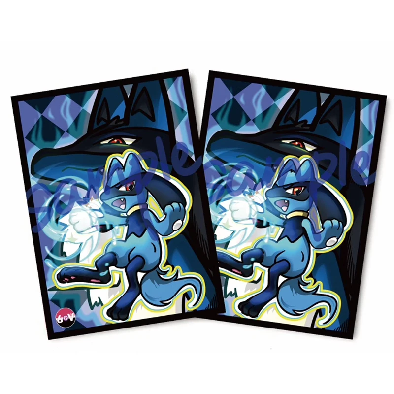 67X92Mm 64Pcs/set Diy Self Made Pokemon Lucario Card Protective Cover Opcg Ptcg Ws Card Sleeves  Anime Cards Gift Toys