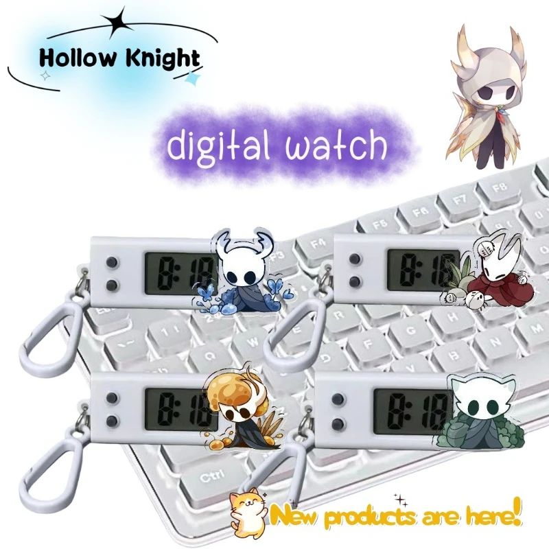สินค้าอนิเมะการ์ตูน Hollow Knight ใหม่ นาฬิกาอิเล็กทรอนิกส์เงียบ ทันสมัยและสร้างสรรค์สำหรับนักเรียน นาฬิกาอิเล็กทรอนิกส์แบบติดกระเป๋า