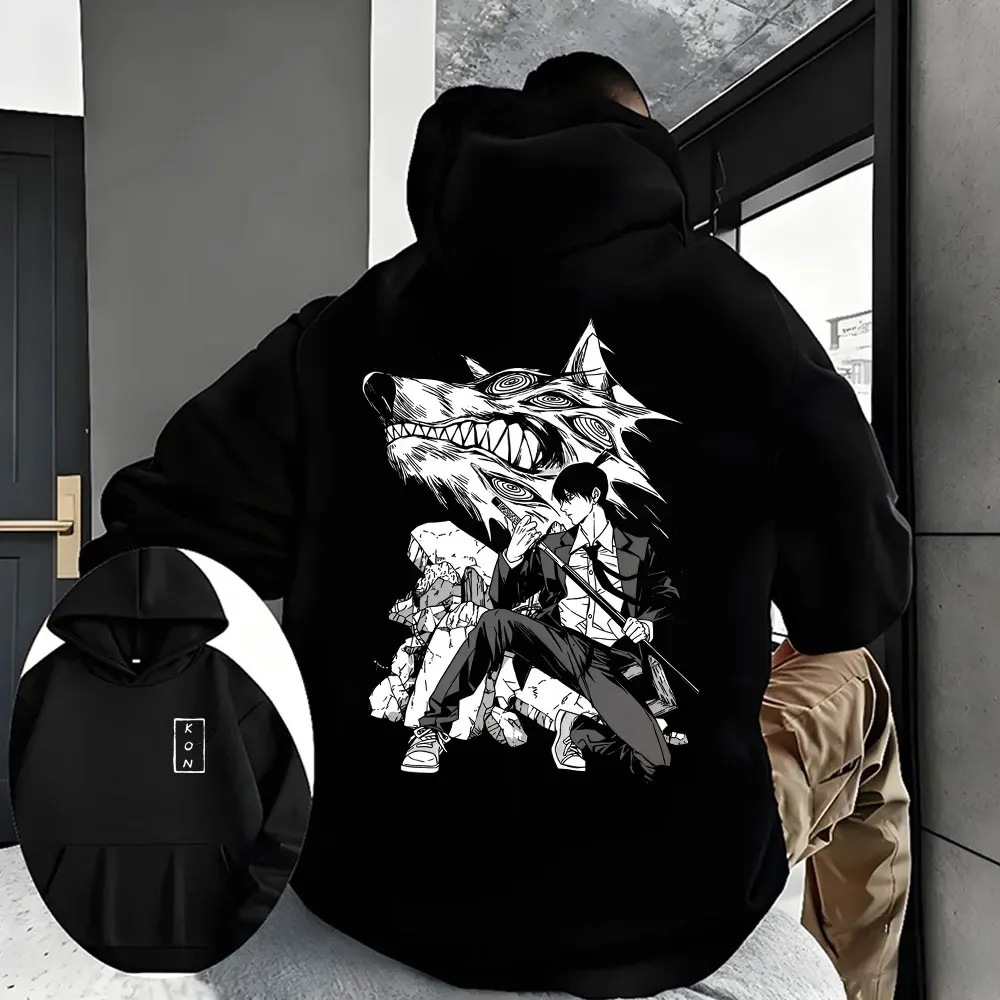 

Anime Chainsaw Man Hayakawa Aki Hayakawa Aki Summon Fox Devil Kon Graphic Hoodie Men Women's Manga Casual Oversized Sweatshirt