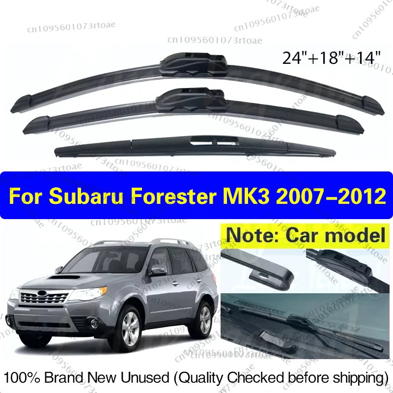 

3PCS Car Wiper For Subaru FORESTER MK3 2007 - 2012 Front Rear Windshield Windscreen Wiper Blade Rubber Car Accessories 24"18"14"
