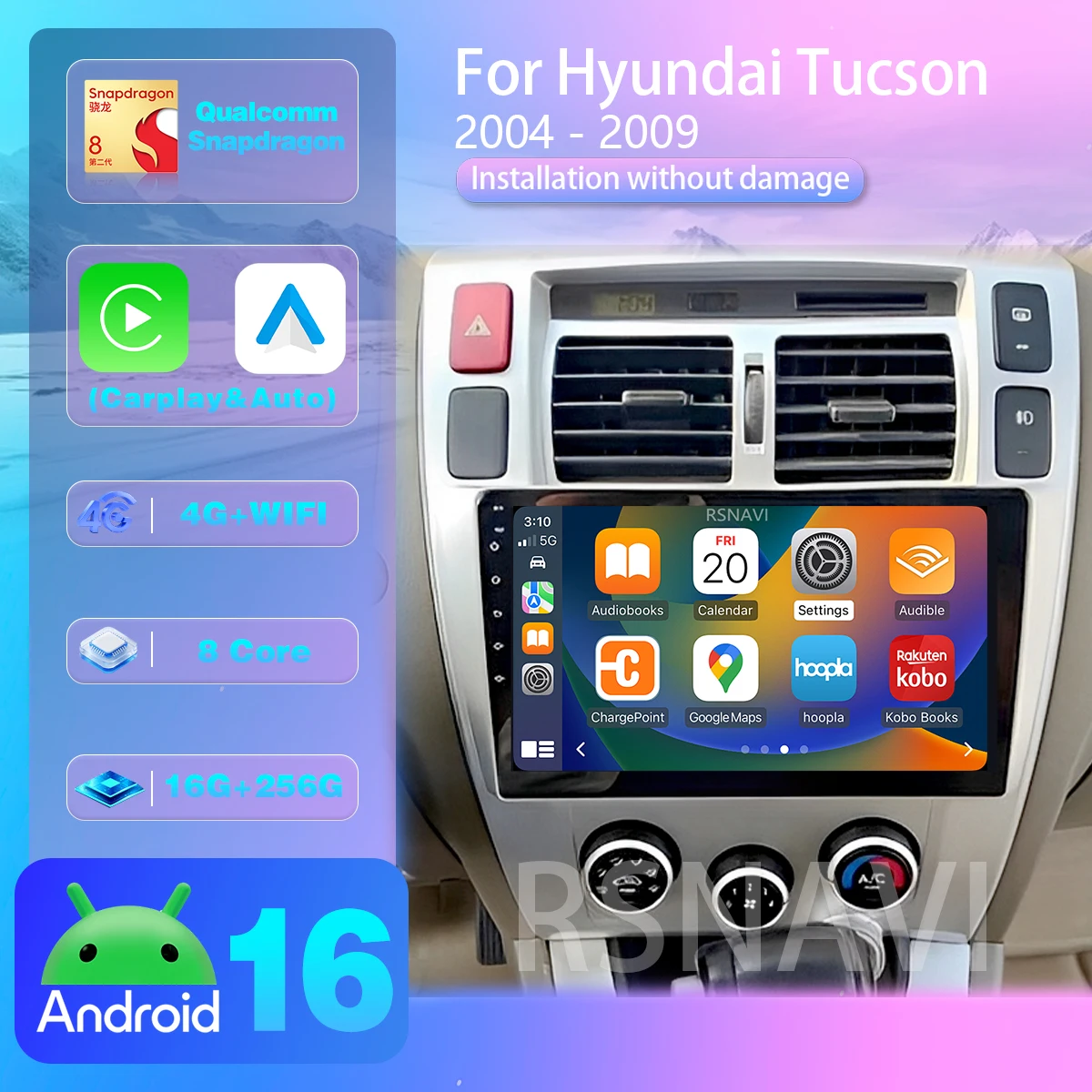 Android 16 Carplay Auto-Autoradio-Multimedia-Player für Hyundai Tucson 2004 - 2013 Autoradio GPS Stereo Versand innerhalb von 24 Stunden