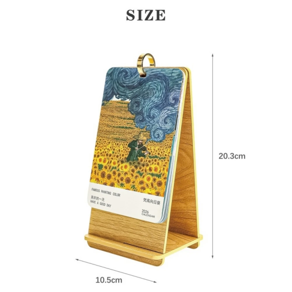 النفط اللوحة أجندة مكتبية /رزنامة مكتبية ورقة خمر أجندة مكتبية /رزنامة مكتبية حامل خشبي أجندة مكتبية /رزنامة مكتبية متطورة لتخطيط الهدايا المنزلية