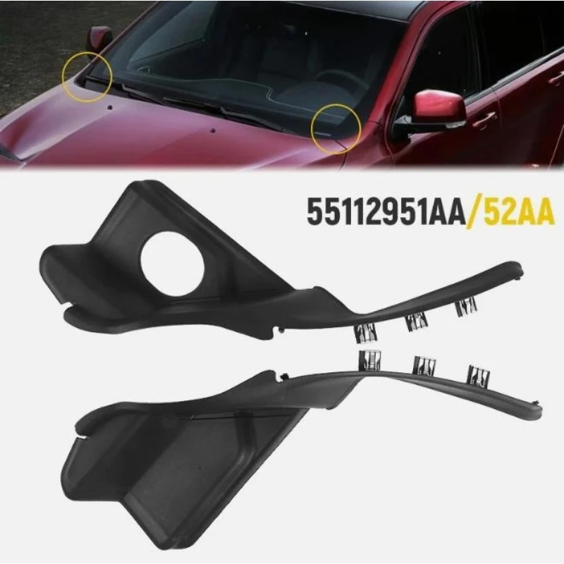 

1pair Windshield Wiper Cowl Panel Grille 55112951AC 55112952AC For Jeep Grand Cherokee 2016-2022 Front Window Cover Insert Panel