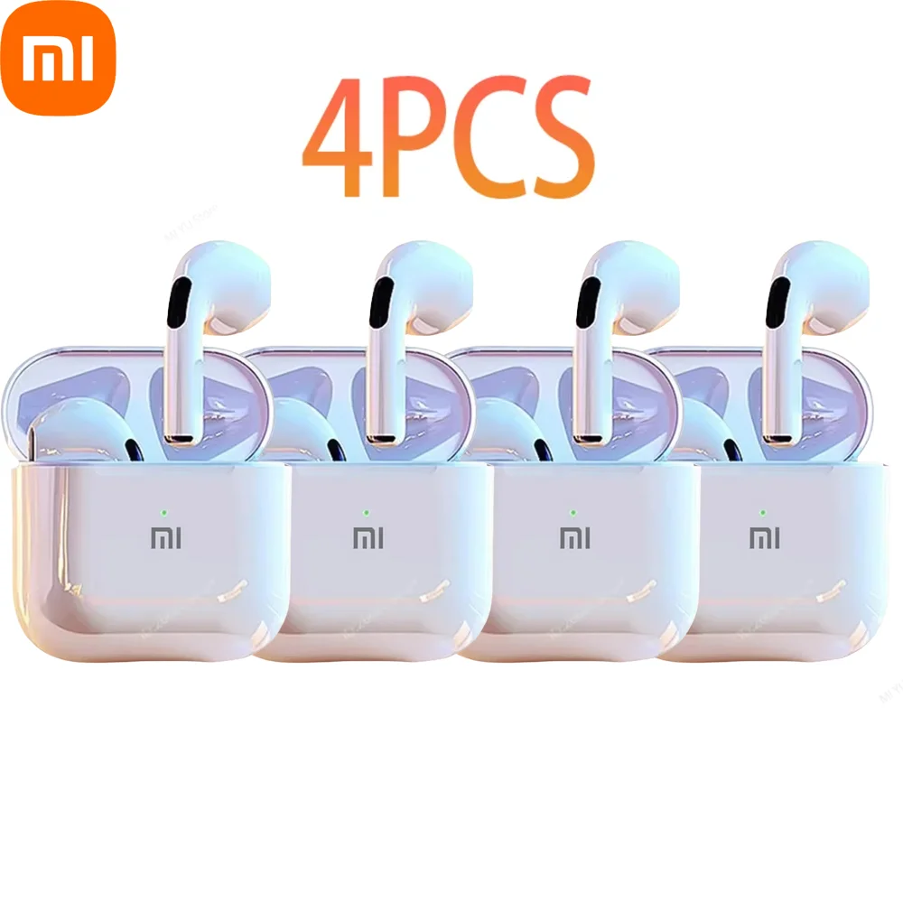 4 قطع من سماعات بلوتوث اللاسلكية Xiaomi، تصميم أنيق، جودة صوت، عمر بطارية طويل، مريح، مناسب للاستماع طوال اليوم
