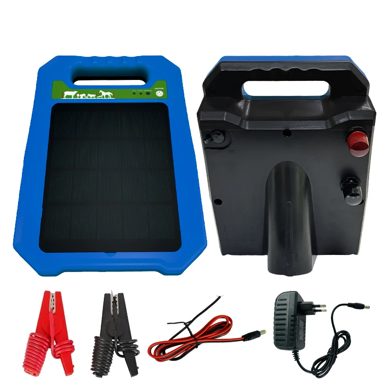 

Solar Electric Fence Charger 0.2J Energizer Controller for Livestock Fence Cattle Horse Poultry