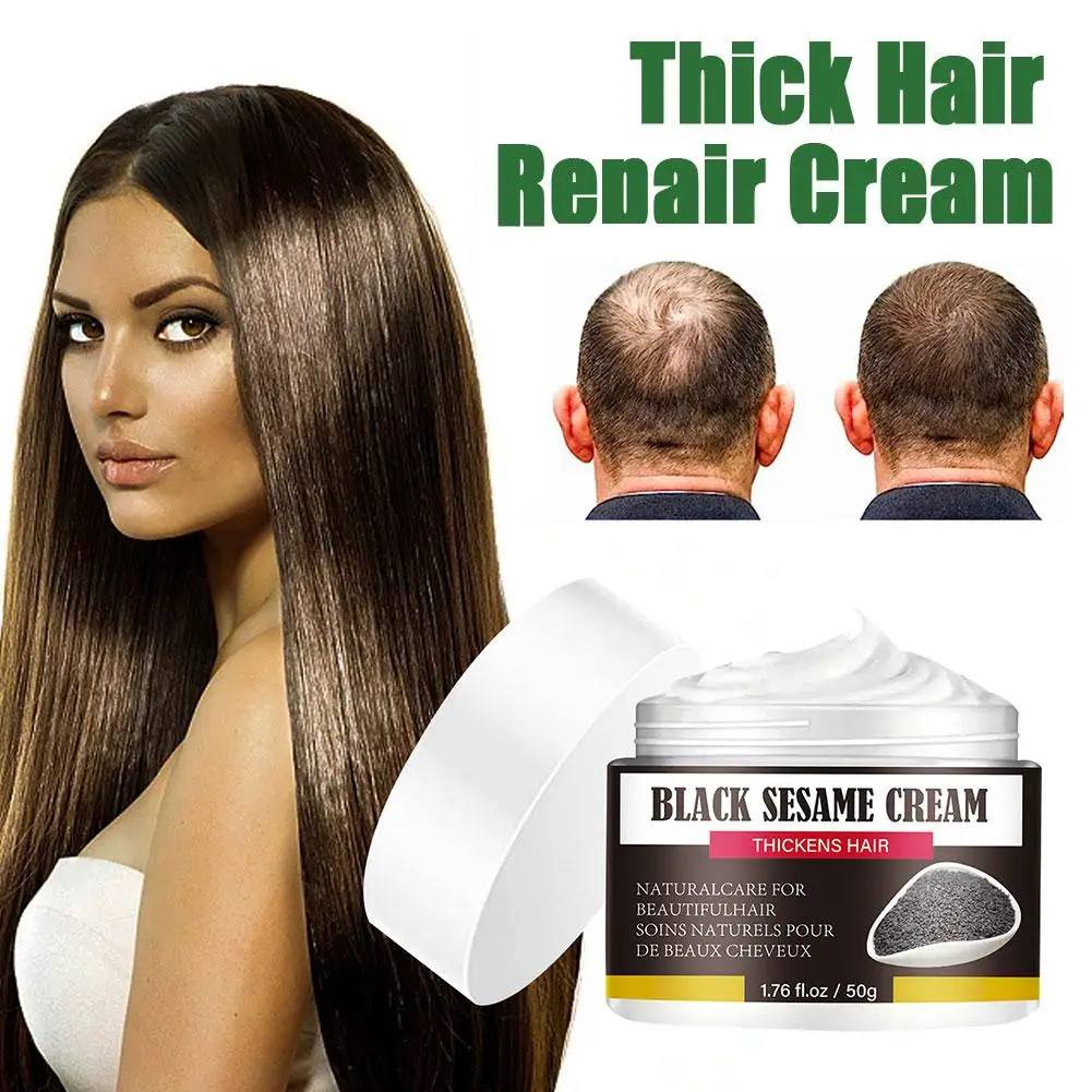 Creme De Reparação De Cabelo De Gergelim Preto, Condicionador Profundo De Colágeno, Hidratante Horny, Suavização, Brilho Duradouro, Nutrir Dama, X5F2