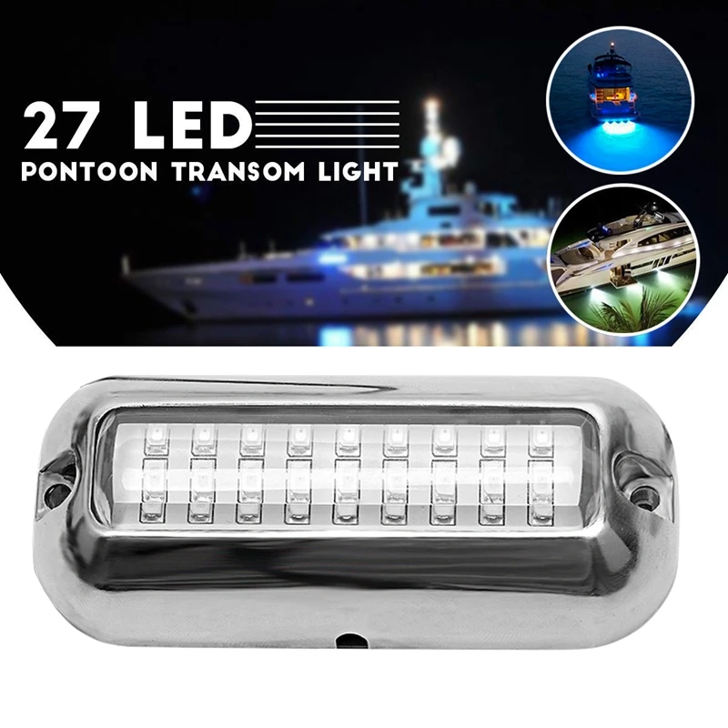 Lampu LED kapal laut 27 LED lampu ambang laut lampu Transom 12V DC untuk kapal pesiar perahu layar Kayak