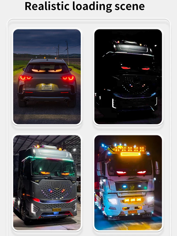 Truck Car Devil Eye LED Pixel Panel Light Remote Control Colorful Matrix Pixel PanelLED Display Light for Car Truck windshield