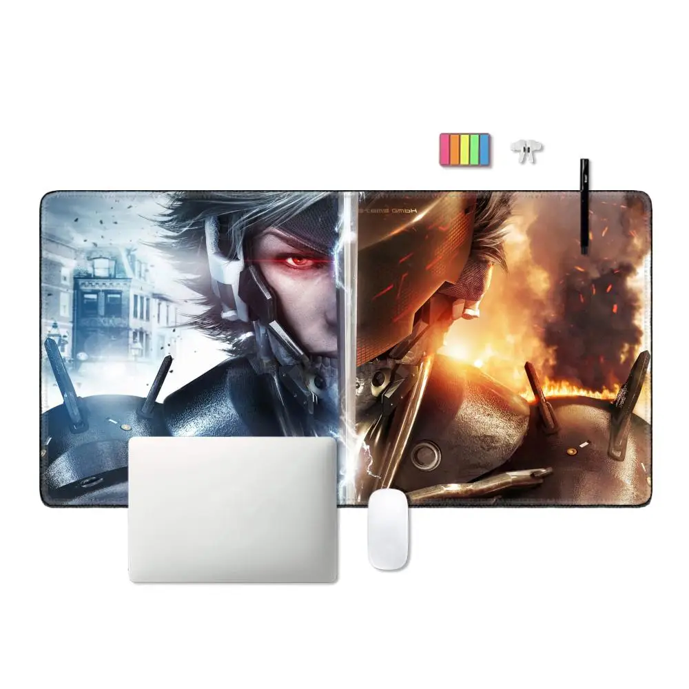 Metal Gear Rising Raiden Large Gamer Mouse Pad, Laptop Gaming Acessórios, Teclado Mousepad, Anime Game Cabinet Table Mat