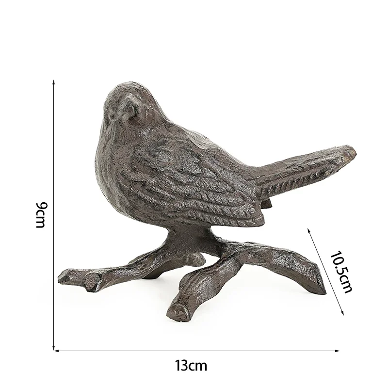 White Rust Cast Iron Iron Art Bird Branch Ornament Home Furnishing Courtyard Garden Bird Sculpture Decoration Holiday Gifts