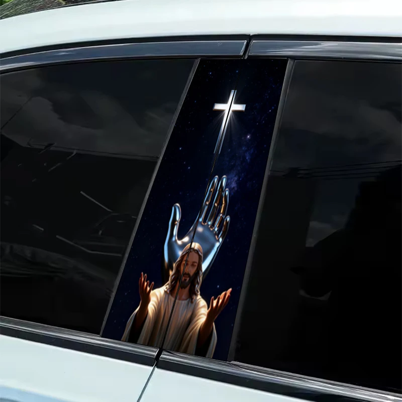 

2-Piece Cyber Sacred Wind B-Pillar Sticker - Universal Car Pillar Decorative Sticker, specially designed for small vehicles