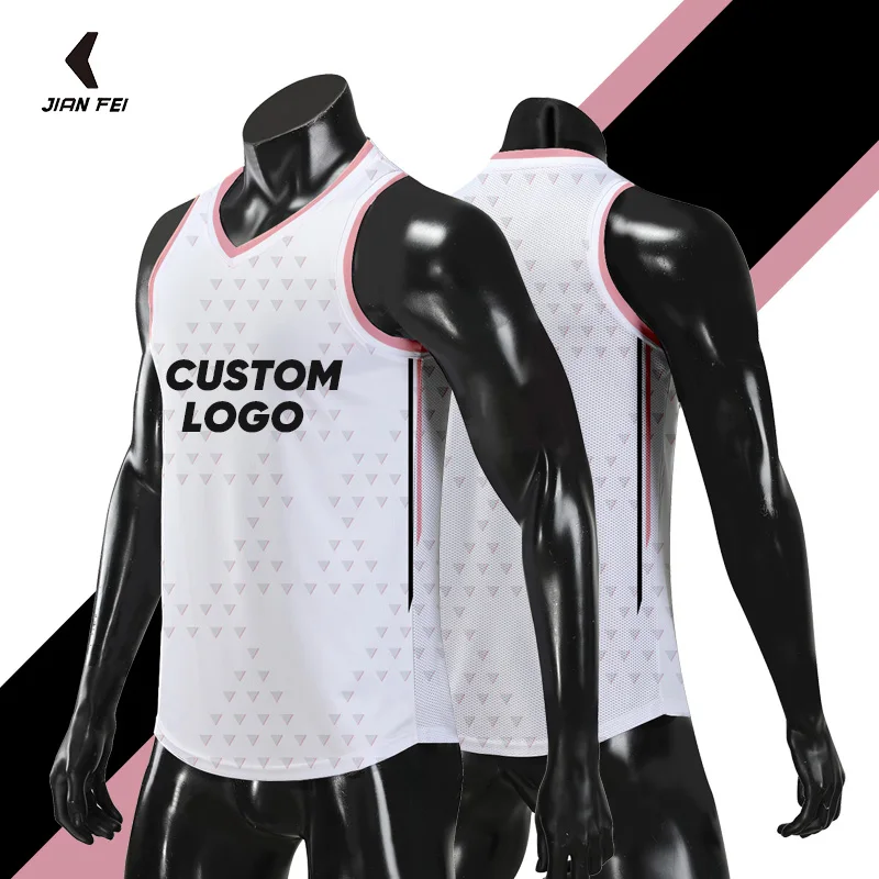 Custom men Basketball Shirt Professional Sublimation Breathable Basketball Shirt Cheap Color Pink Basketball Uniform Desig WMS49