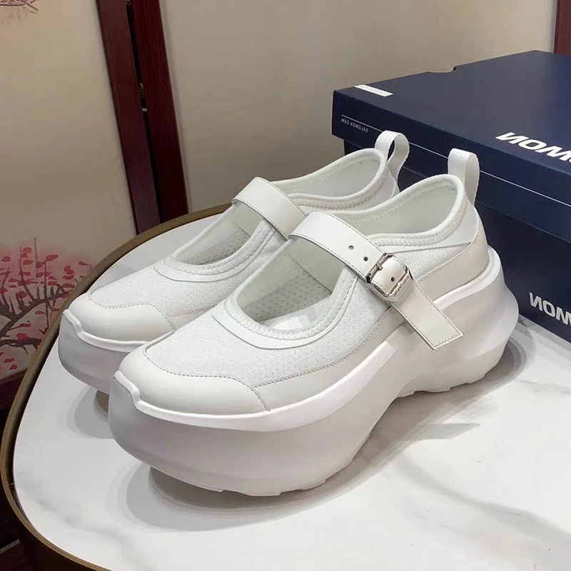 

7CM Women Shoes Exquisite Air Mesh Hollow Out Casual Shoes for Woman Fashion Shallow Chunky Sneaker Designer Shoes Zapatos Mujer