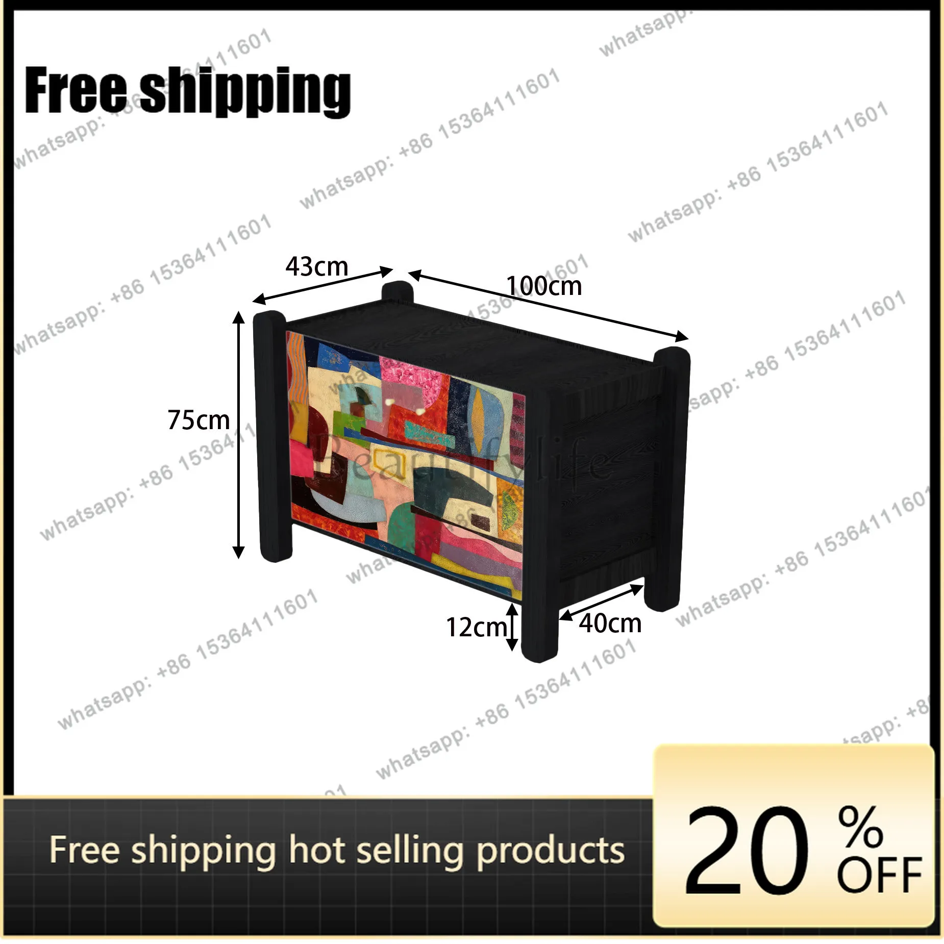 YJ French composite solid wood side cabinet, bedside locker, light luxury and high-end sense