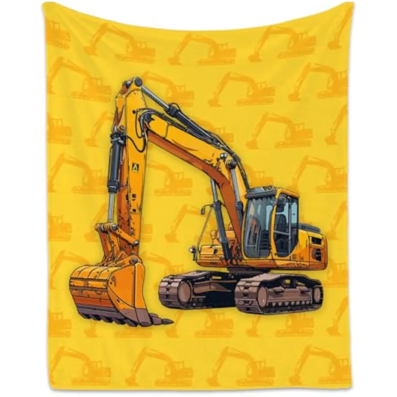 

Excavator Construction Vehicle Throw Blanket Soft Flannel Cozy Fleece for Toddler Kids Boys Couch Sofa