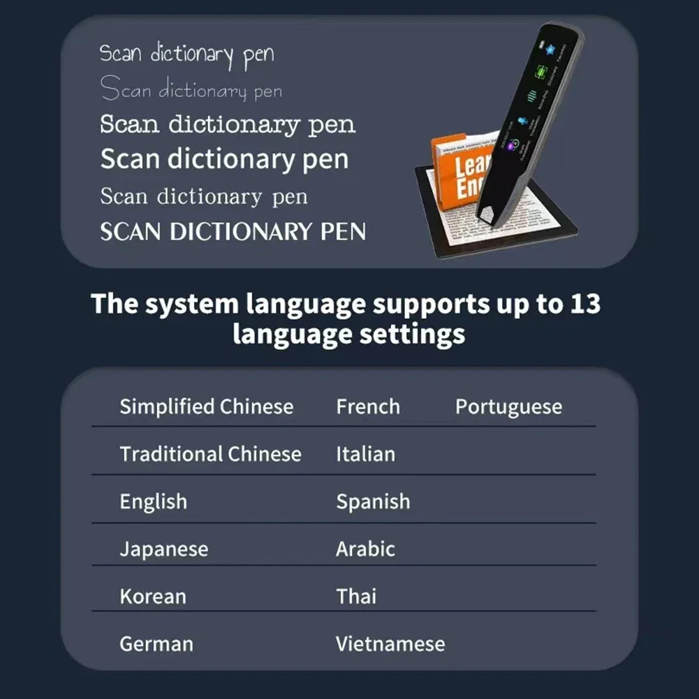 Handheld Multilingual Translation Pen With Touchscreen And Offline Scan For Translation Pen Multi-language Pen