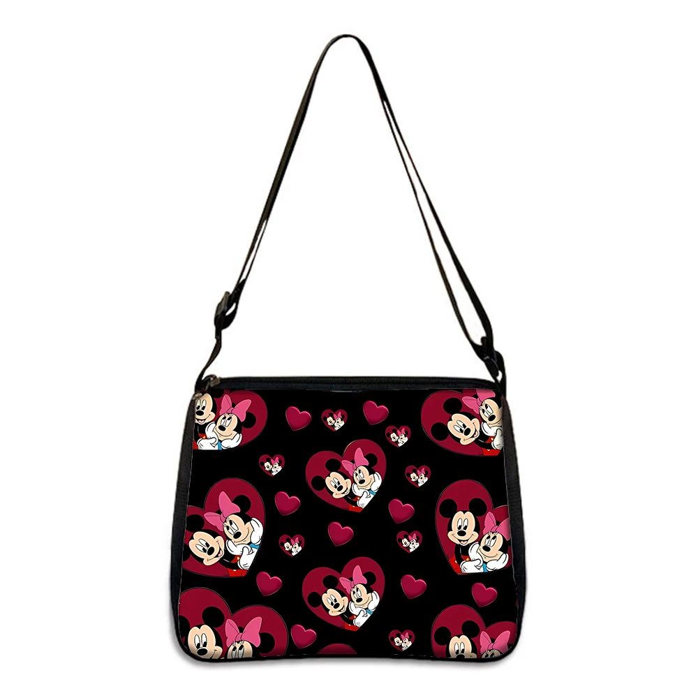 Disney Shoulder Bag Cartoon Mickey Mouse Minnie Printing Crossbody Bags for Women Men Couple Cute Large Capacity Portable Pack