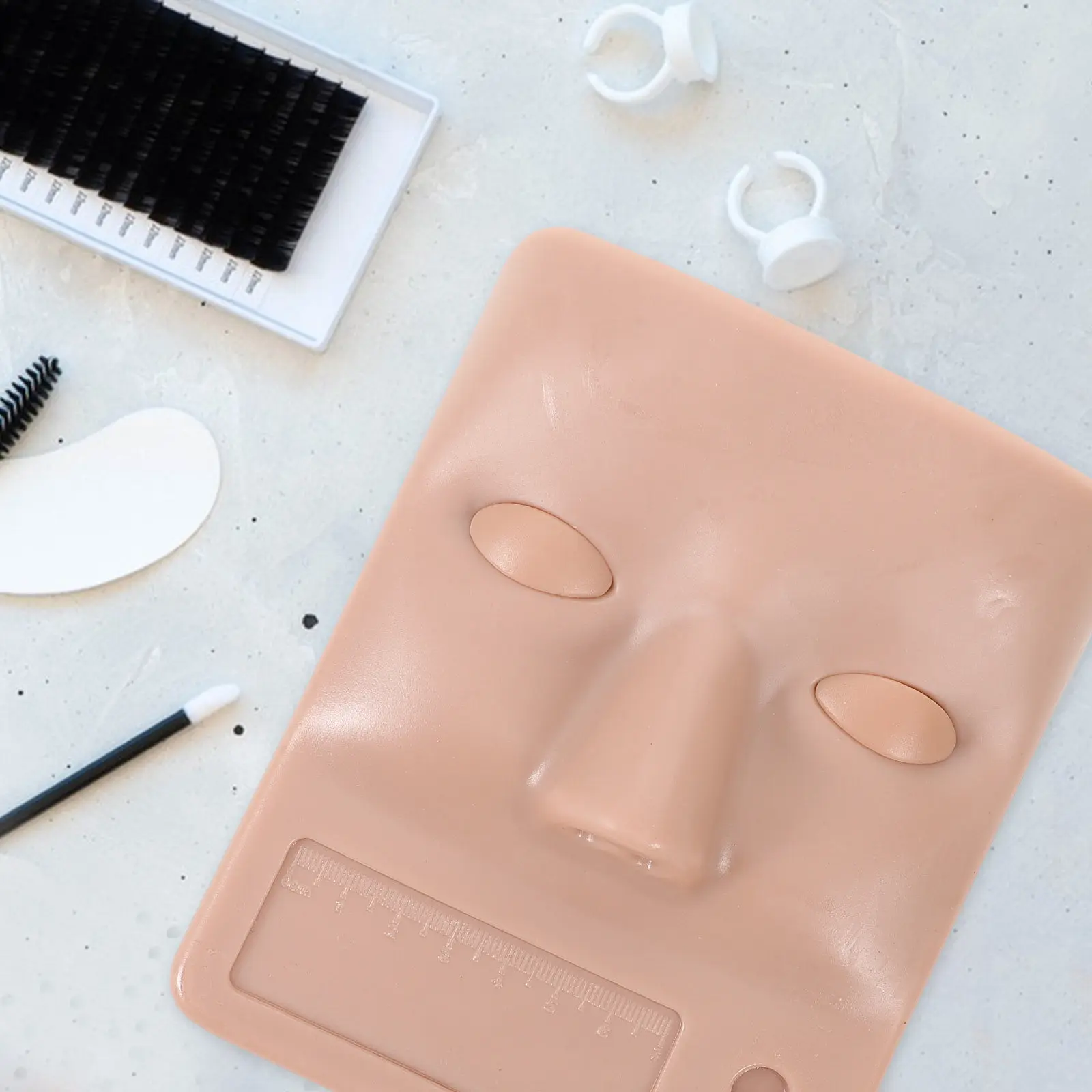 

Lash Mannequin Head Silicone Makeup Practice Face Wide Application Realistic Skin Texture Reusable for Salon Individual Use