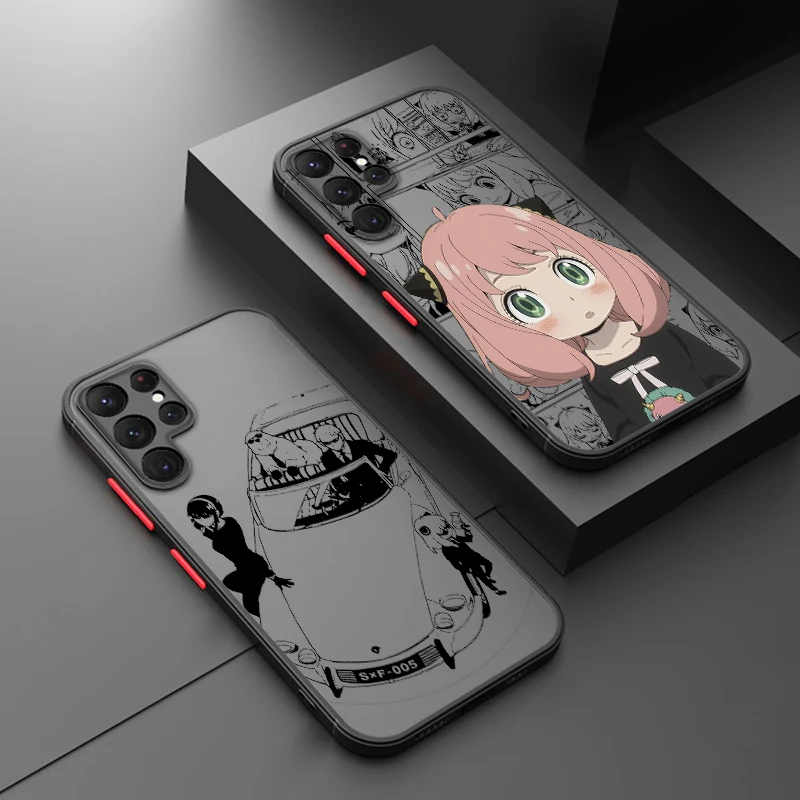 Матовый полупрозрачный чехол для телефона с аниме-шпионом X FAMILY1 Samsung A72 A54 A53 A52S A34 A32 A33 A24 A23 A22S A02 Lite
