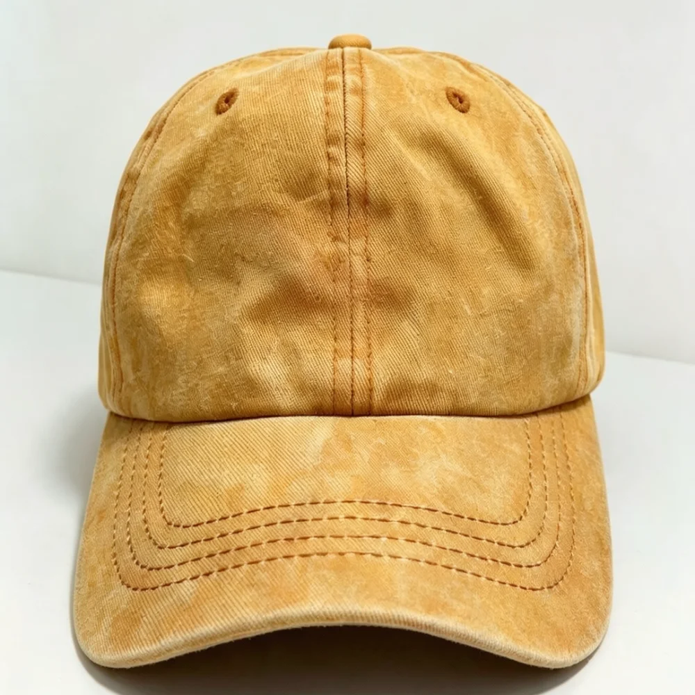 Unisex Retro Washed Cotton Baseball Hat Textured Embroidery Adjustable Sun Visor Cap For ZJLD Outdoor Hiking Casual Accessory
