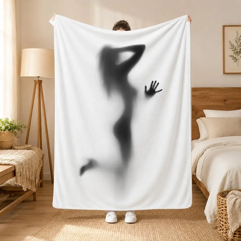 Mirror Sexy Reflection Throw Blanket Soft Flannel Throw Lightweight Summer Home Nap for Office Travel Sofa Bed