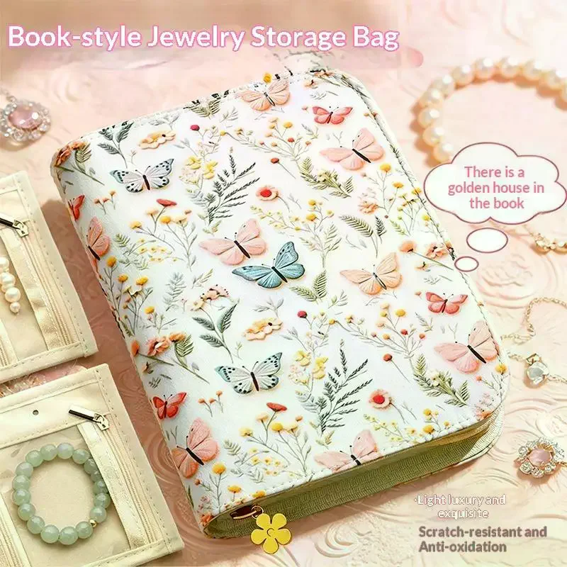 Transparent Jewelry Storage Book With Zipper Clear Pockets Jewelry Packaging Box Luxury Storage Bag For Home And Travel Use