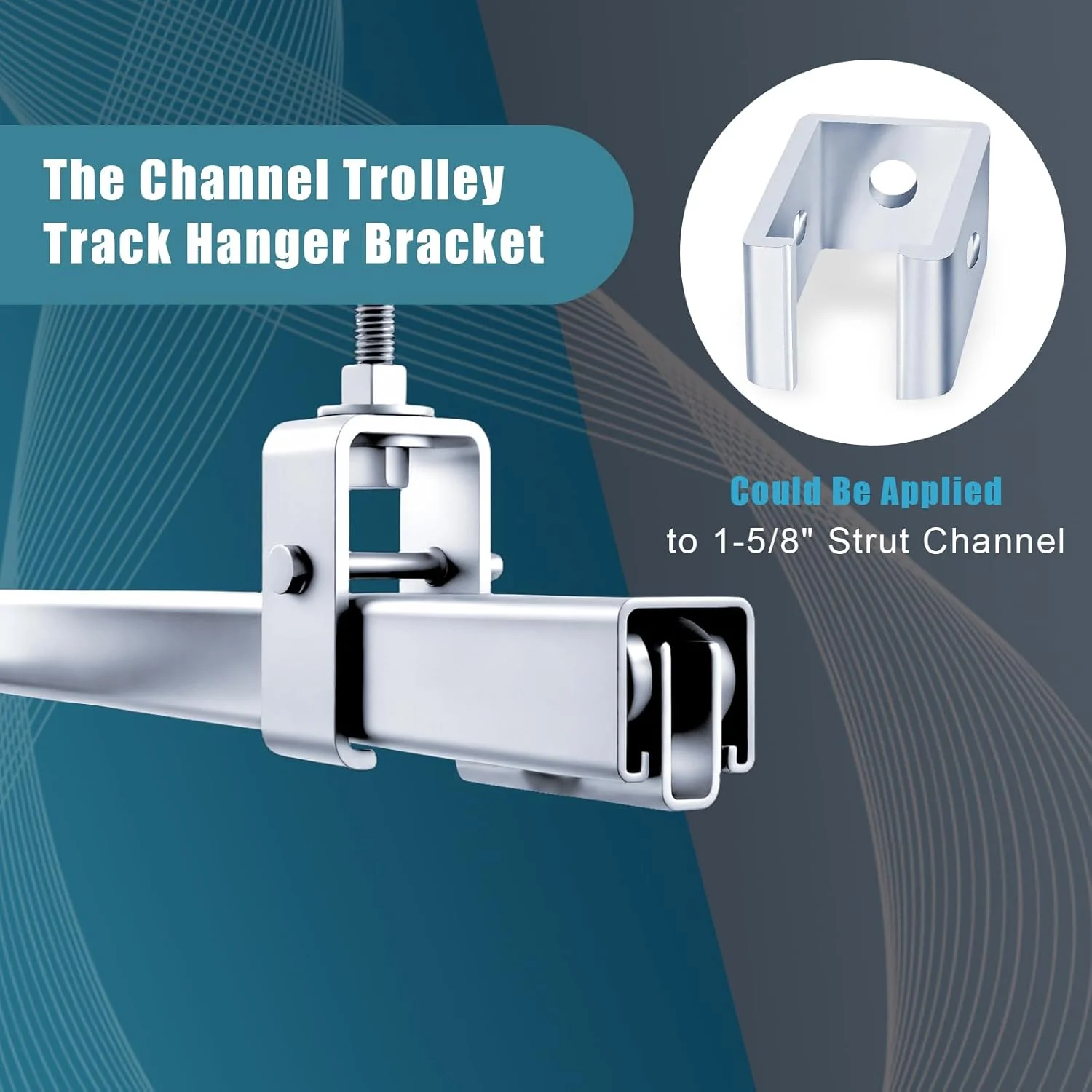 Channel Trolley Track Hanger Bracket 1-5/8 Trolley Track Intermediate Support Hanger Bracket for All 1-5/8