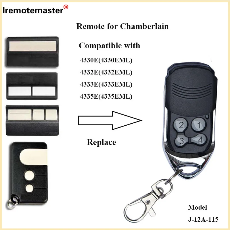 Transmisor de Control remoto para puerta de garaje Liftmaster, 4330E, 4332E, 4333E, 4335E, 4335EML, 433MHz