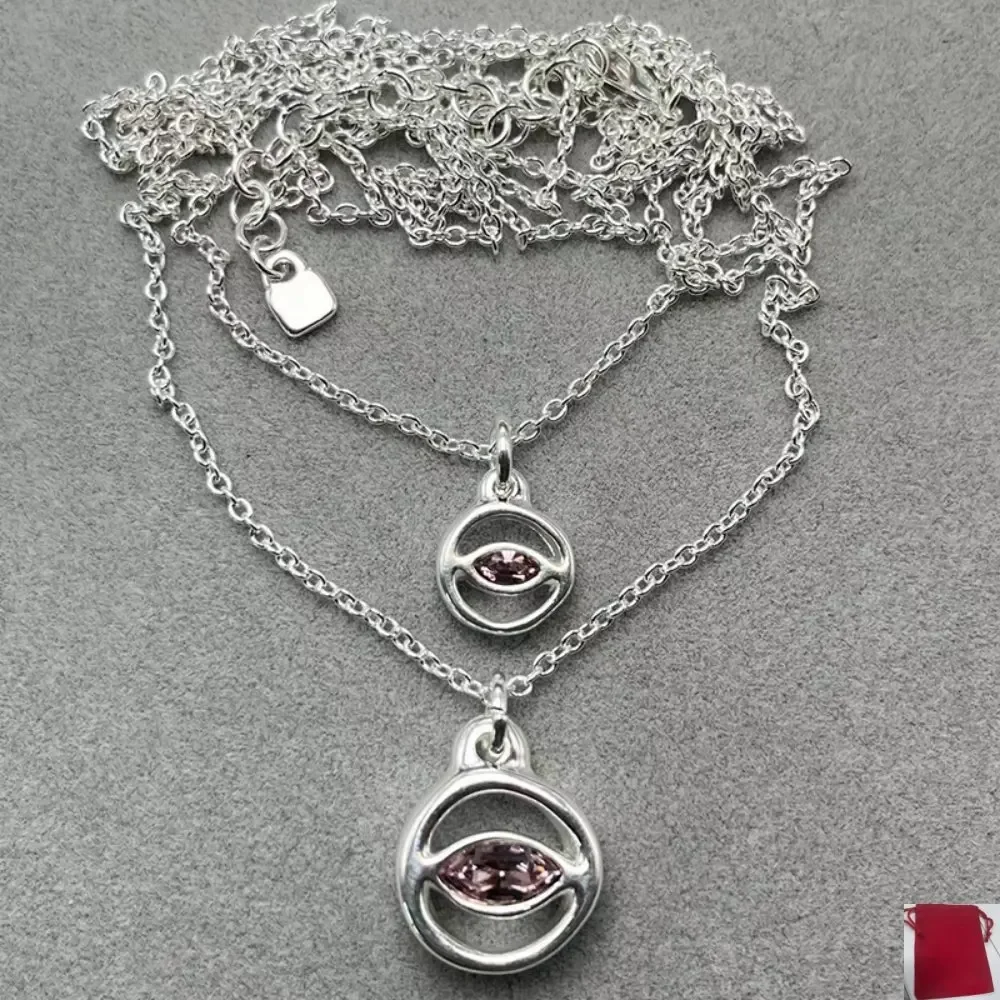Spain Noble Mysterious Purple Devil's Eye Double layer Necklace Jewelry Accessories Surprise Gift