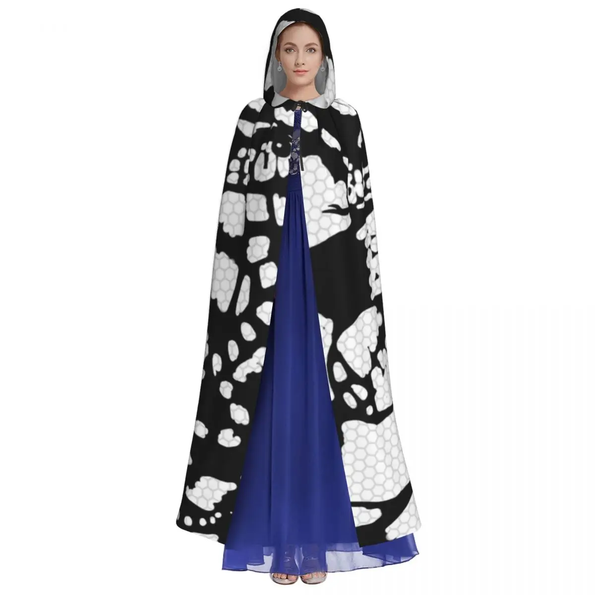 Mantello lungo con cappuccio modello Bandy Costume medievale da strega Mantello cosplay HalloweenParty Adulto unisex