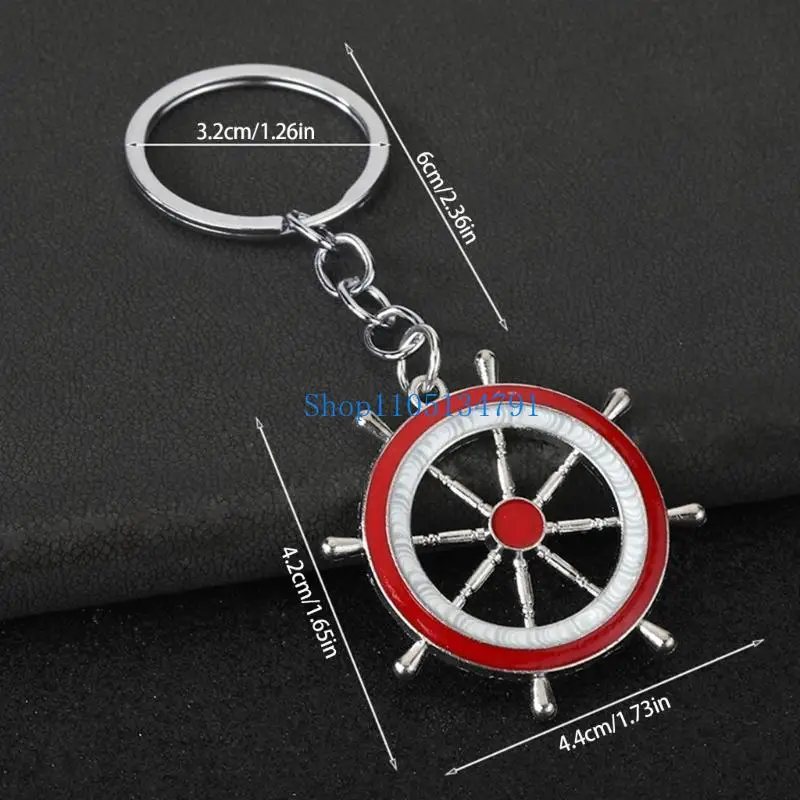 98km Blue And White Marine Keychain Ocean Theme Anchors Wheel Zinc Alloy For Gifts - view 6