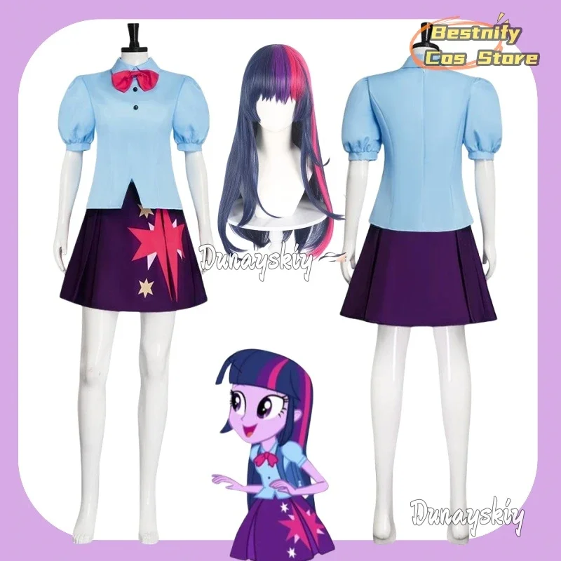 

CosplayTwilight Sparkle Costume Human Dress Cosplay Costume Sailor Shirt Short Dress Halloween Carnival Party Uniform Set