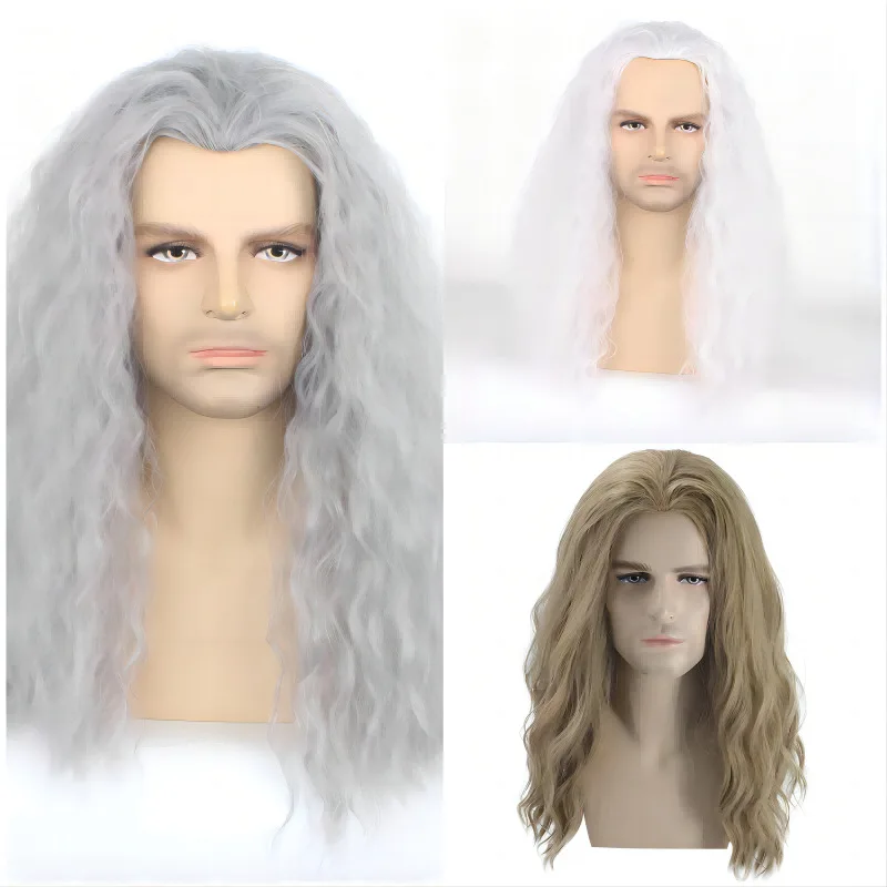 الأوروبية والأمريكية MencosWig الحب والرعد ثور شعر طويل مجعد TheHalloweeneddie munsonWig #1