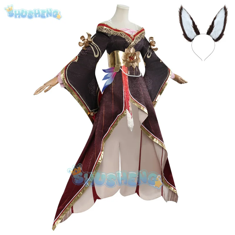 Hookai star rail fugue cosplay dress ingyun pajamas tail hairpins Xianzhou Luofu Halloween party prop Shusheng