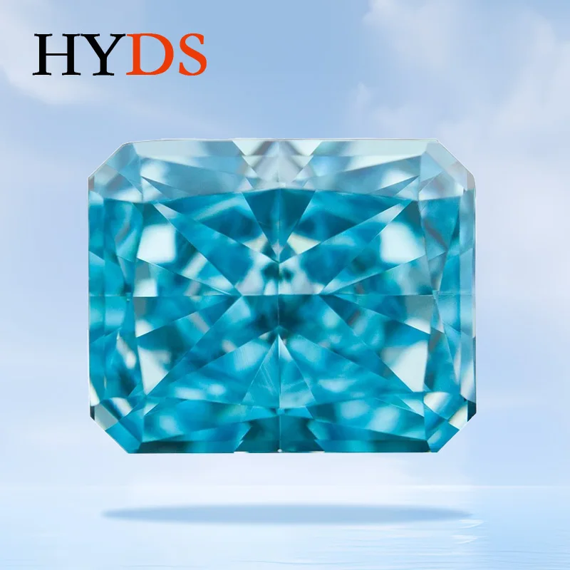 

Cubic Zirconia Aquamarine Color Crushed Ice Cut Rectangle Shape Charms Beads for Jewelry Making Pendant Materials No Certificate