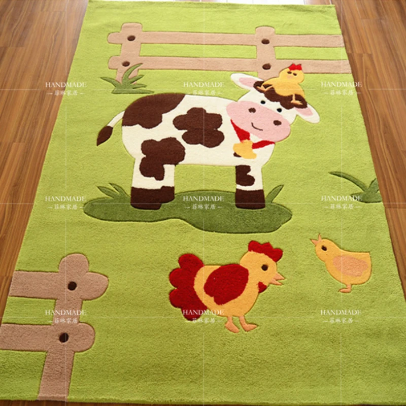 Cute Children's Room Carpet Kindergarten Crawling Carpet Bedside Bedroom Cartoon Animal Floor Mat Male and Female