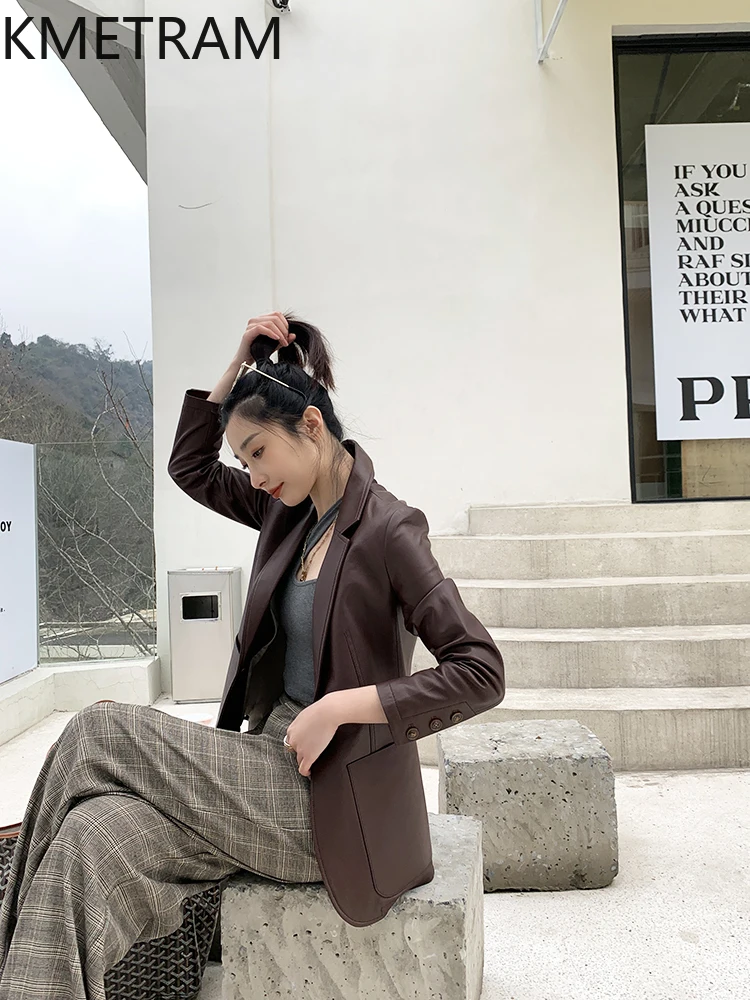100% Sheepskin Jacket Woman Luxury Burgundy Genuine Leather Jackets Women New in Outerwears Fall Clothes 2025 куртка кожаная