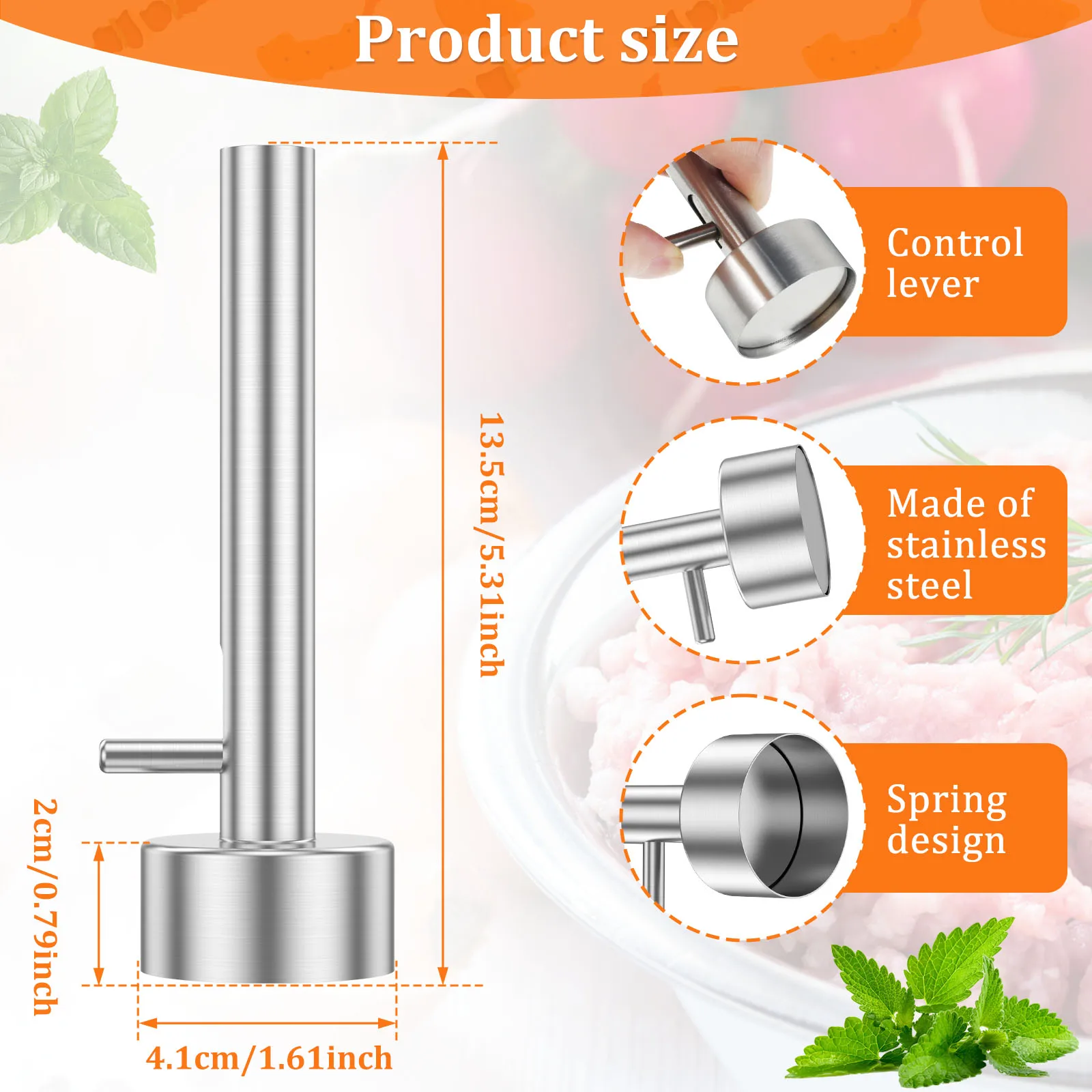 Falafel Scoop Stainless Steel Falafel Meatball Maker Spring Design Falafel Maker Scoop Rustproof Meatball Falafel Baller Maker