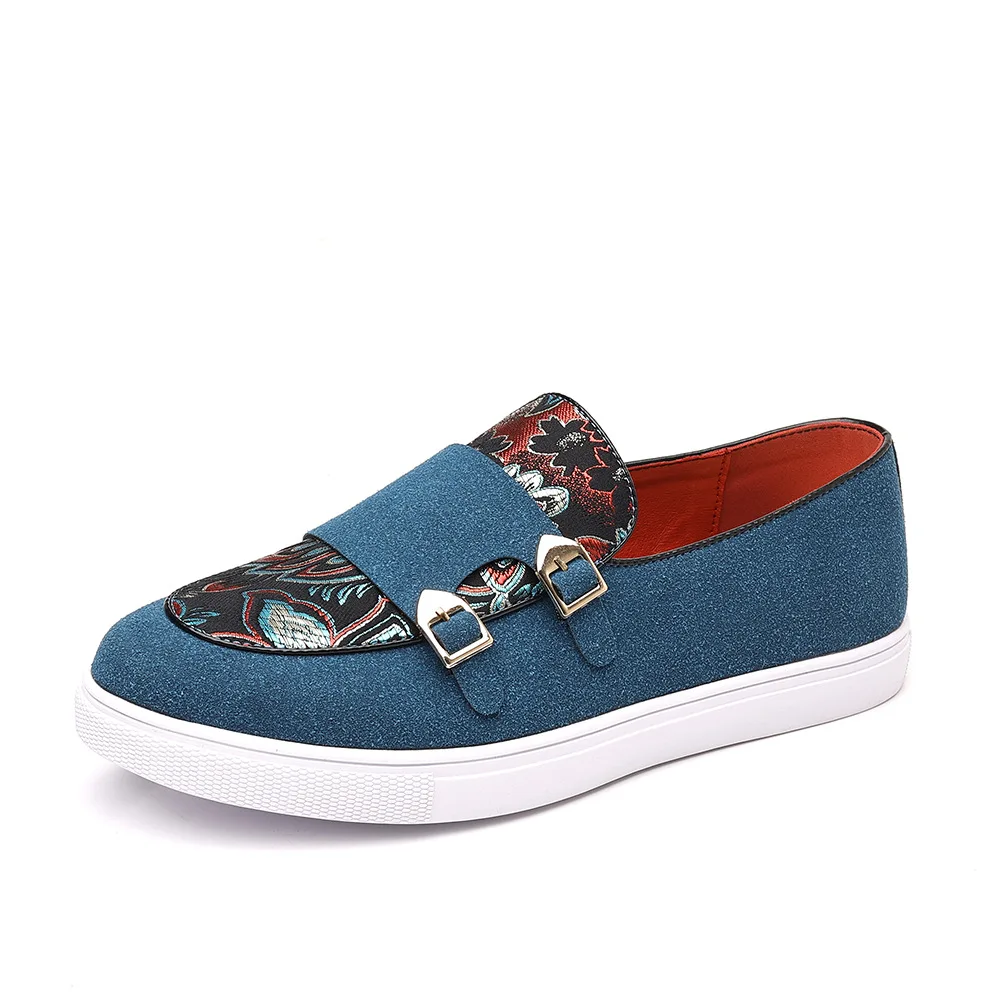 

British Style Classic Buckle Monk Loafers Men Moccasins Mens Fashion Printed Casual Shoes Men Outdoor Driving Party Flats 39-48
