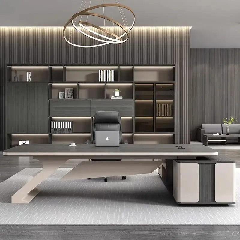 Crafts Wooden Office Desk Decoration Conference Modern Luxury Shelves Office Desk European Drawer Tavolino Trendy Furniture