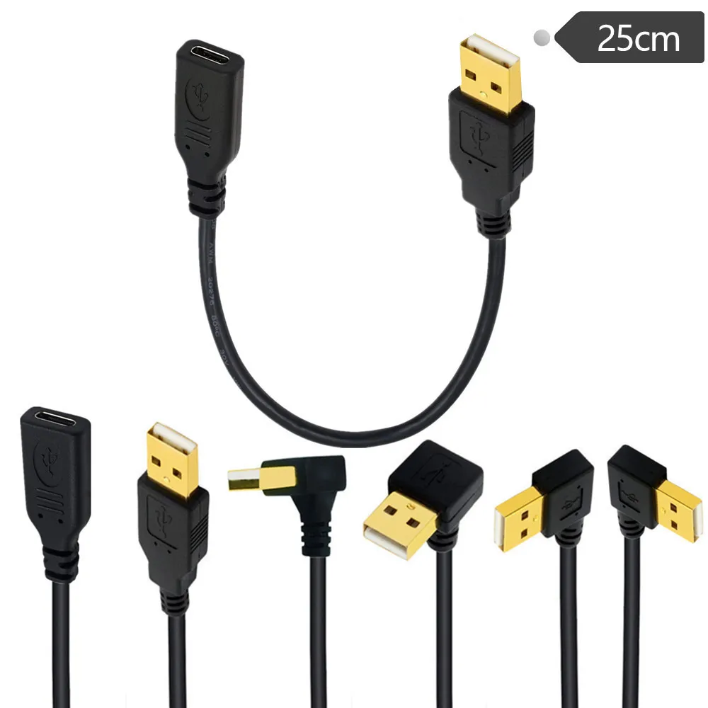 

USB2.0 Type-A Male to USB3.1 (Type-C) Female USB-кабель для синхронизации и зарядки данных 0,25 м