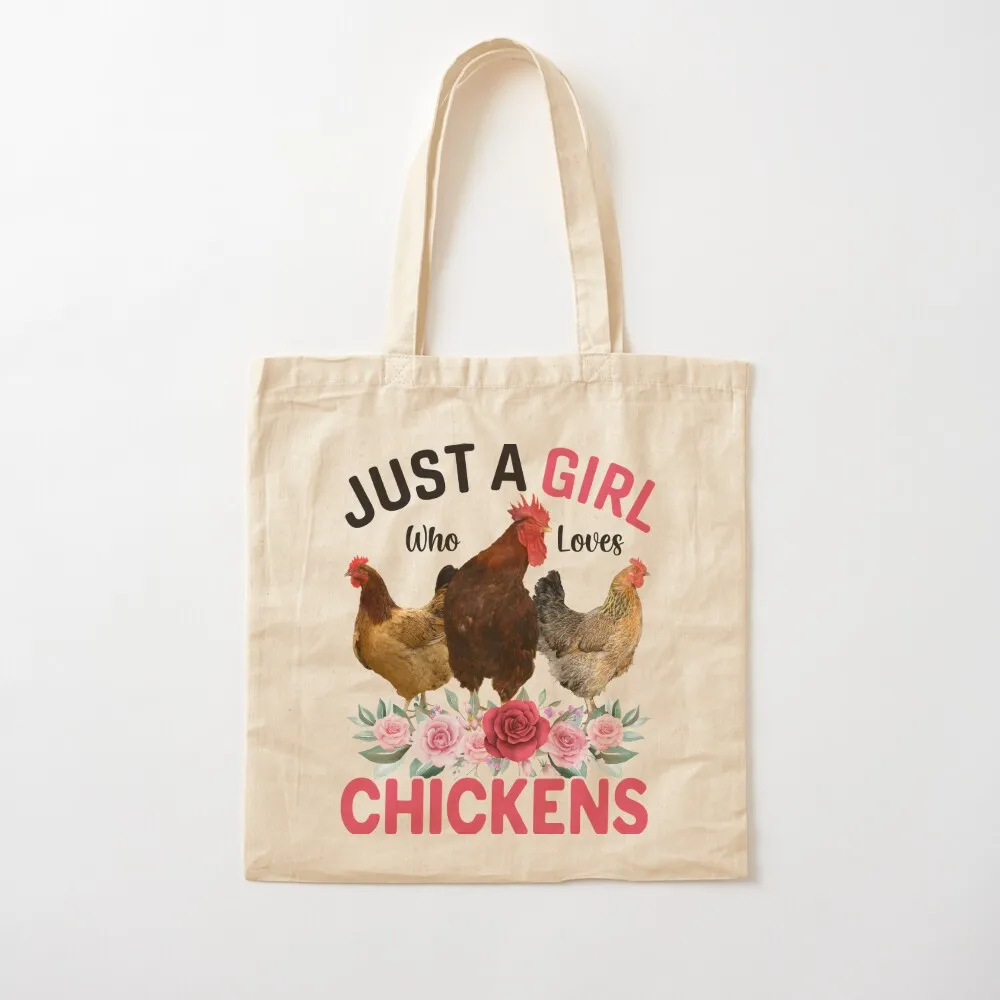 Just A Girl Who Loves Chickens, Floral Farmer Girl Gifts Tote Bag Gift bags tote bags men hand bag