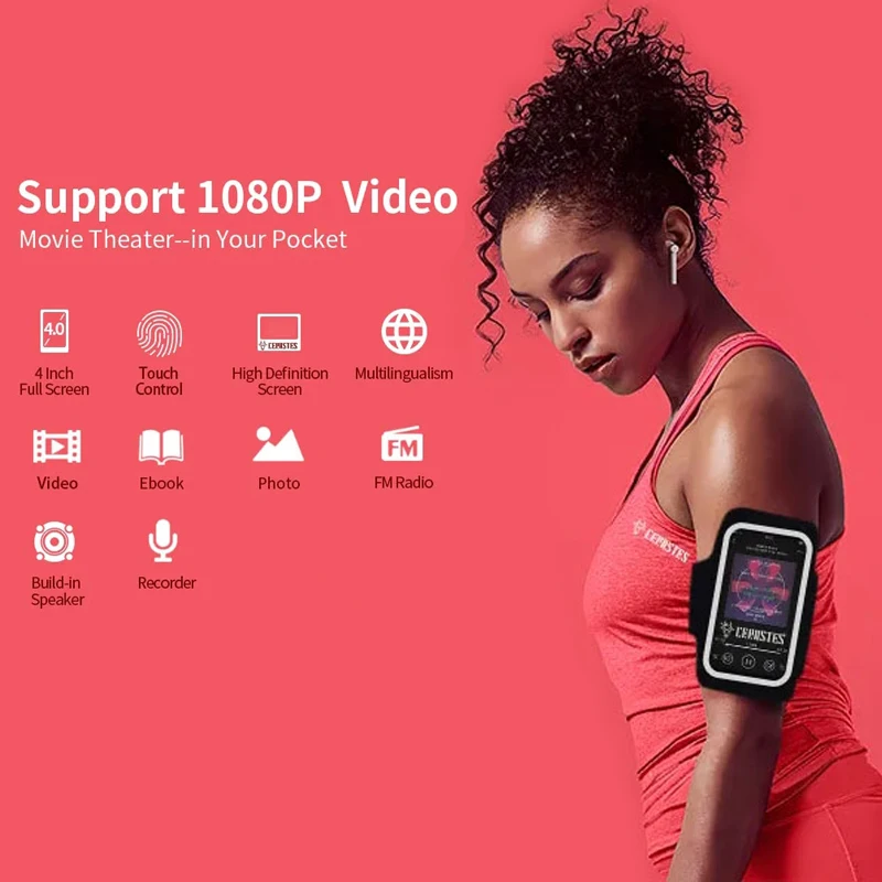 ใหม่ UI MP4 เครื่องเล่น MP3 เครื่องเล่นเพลง Bluetooth5.0 หน้าจอสัมผัส 16GB พร้อมลําโพง 1080P Ebook FM MP3 Audio Player16G-128G