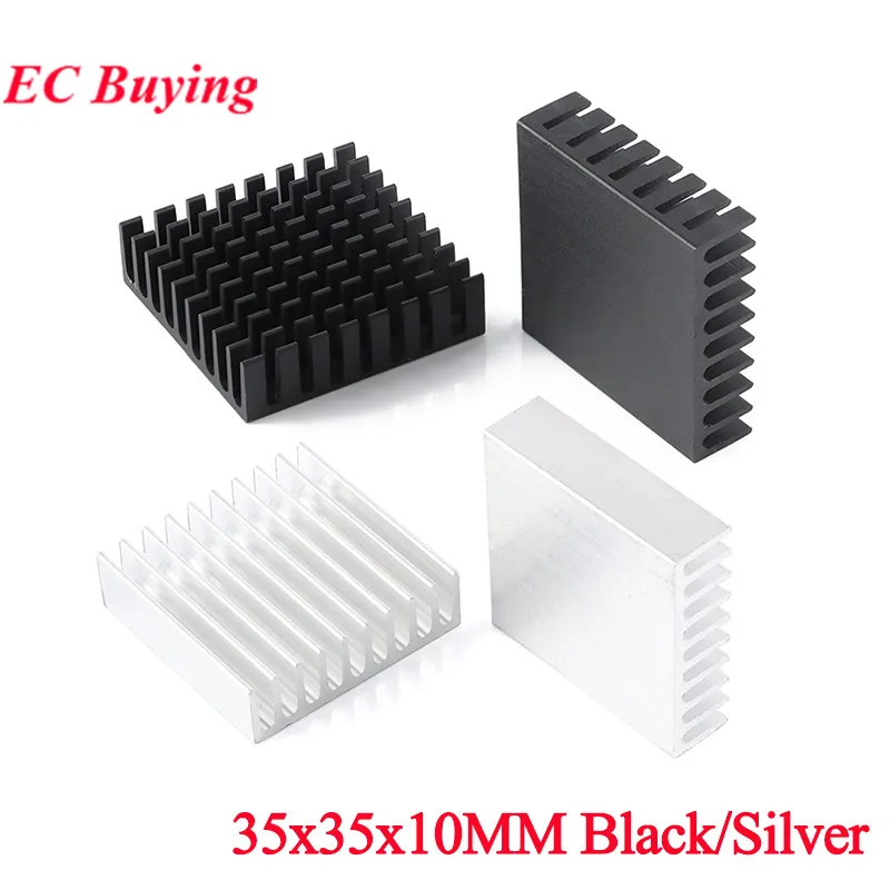 5Pcs/1pc 35*35*10MM Heatsink Radiator Cooling Fin Cooler Aluminum Heat Sink for Transistor PCB PBC IC Chip LED 35x35x10MM