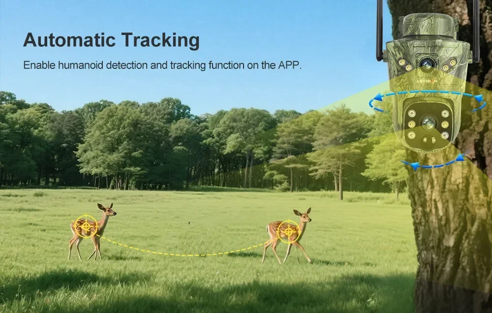 LS VISION 4G Solar Trail Camera Dual Screen WiFi Game Camera with Motion Activated Night Vision  Waterproof for Wildlife Hunting