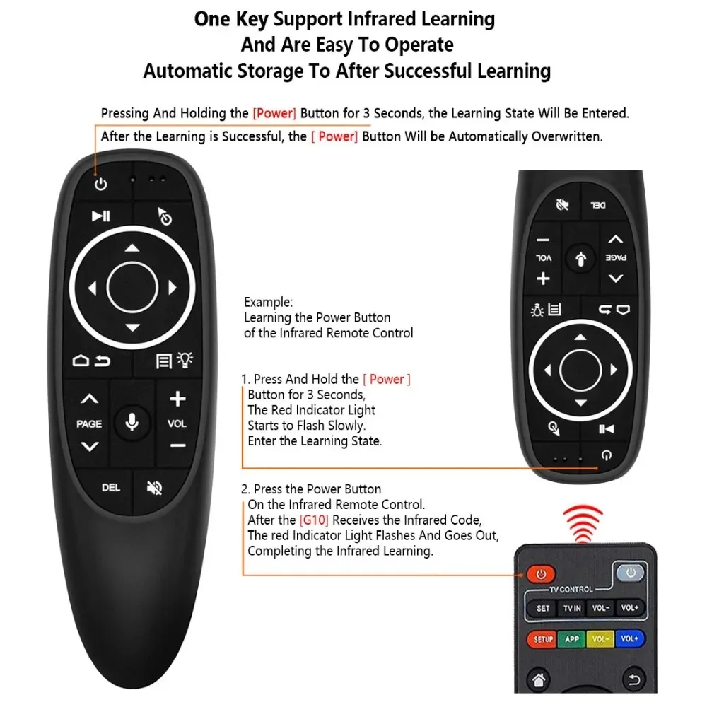 G10S Pro BT Voice Remote Control 2.4G Wireless Air Mouse 6-axis Gyroscope Backlit Smart TV Controller For Android Set-top Box