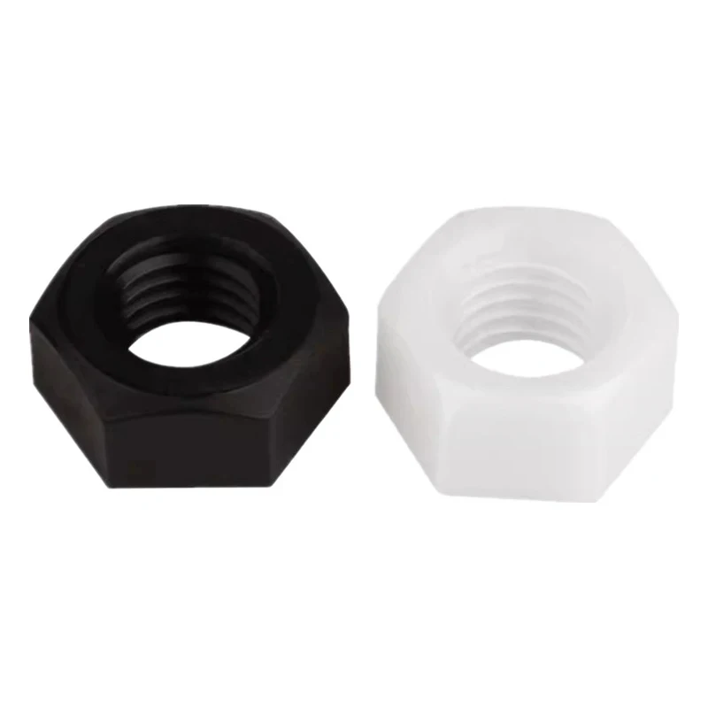

5-200pcs Nylon Hex Nut Set M2-M20 / White & Black Plastic Lock Nuts for Heat & Electrical Insulation (PA66)